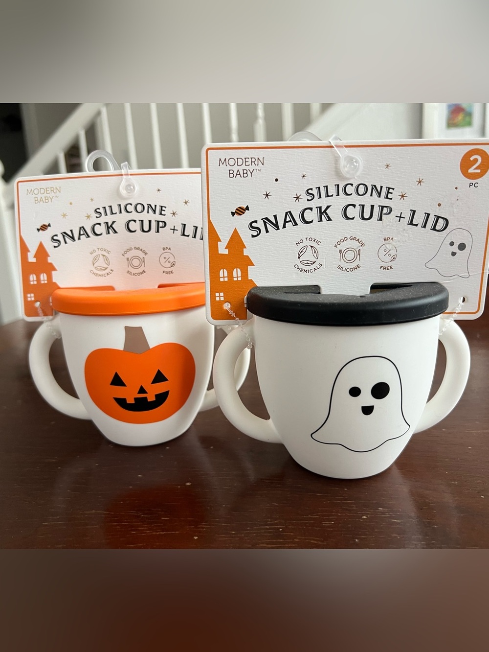 Halloween (2) Silicon Snack Cups + Lids